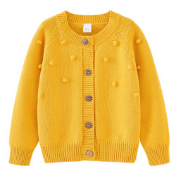 18M-7Y Toddler Girls Handmade Ball Knitted Cardigan Sweater  Girls Clothes   