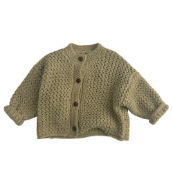 9M-6Y Unisex Pineapple Textured Knit Cardigan Sweater  Toddler Boutique Clothing   