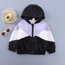 18M-7Y Toddler Girls Color Block Zip Cardigan Long Sleeve Jackets  Girls Clothes   