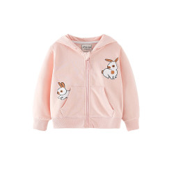 18M-7Y Toddler Girls Sika Deer Zipper Hooded Jackets  Girls Clothes   