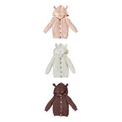 9M-5Y Toddler Girls And Boys Solid Knitted Hooded Sweater  Toddler Boutique Clothing   