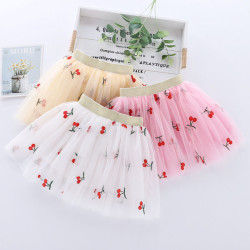 3-14Y Kids Girls Embroidered Floral Love Heart Mesh Skirts  Kids Boutique Clothing   