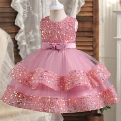 9M-5Y Evening Gown Princess Dresses For Girls Sequin Lolita Butterfly Pearl Dress   