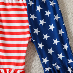 9M-4Y Toddler Girls Sets Independence Day Striped Star T-Shirts Flared Pants  Girls Clothes   