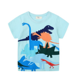 18M-7Y Toddler Boys Dinosaur Print Shorts Sleeve T-Shirts  Boys Clothing   