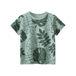 18M-7Y Toddler Boys Leaf Print Short Sleeve T-Shirts  Boys Clothing   