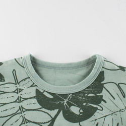 18M-7Y Toddler Boys Leaf Print Short Sleeve T-Shirts  Boys Clothing   
