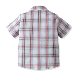 18M-7Y Toddler Boys Plaid Short Sleeve Lapel Shirts  Boys Clothing   