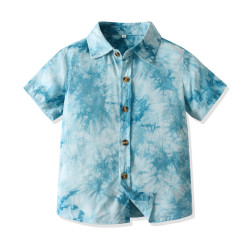 18M-7Y Toddler Boys Tie-Dye Printed Short-Sleeved Lapel Shirts  Boys Clothing   