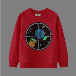 18M-7Y Toddler Boys Glow-In-The-Dark Graphic Sports Pullover Sweatshirts  Boys Clothes   