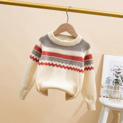 18M-6Y Toddler Boys Contrast Striped Knitted Sweater  Boys Clothing   