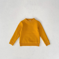 2-10Y Kids Knitted Sweaters Solid Color Pullover Bottoming Tops  Toddler Boutique Clothing   