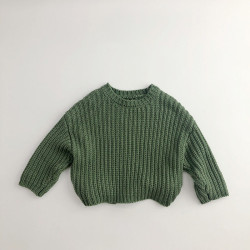 9M-6Y Toddler Plain Handmade Thick Needle Sweater  Toddler Boutique Clothing   