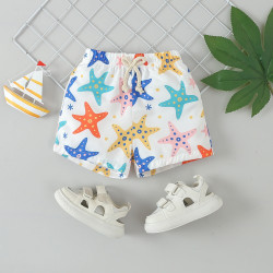 9M-4Y Toddler Boys Starfish Print Beach Shorts  Boys Clothing   