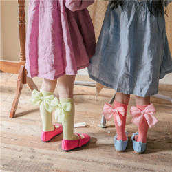 Children's Socks  Kids Girls Solid Color Bow Tube Socks Accessories Vendors   