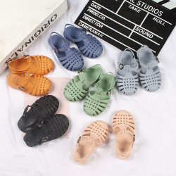 2-4Y Toddler Unisex Candy Color Sandals Breathable Hollow Out PVC Summer Shoes Trendy  Shoes   