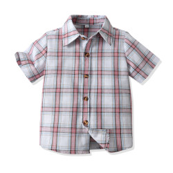 18M-7Y Toddler Boys Suit Sets Plaid Short-Sleeved Shirts & Shorts  Boys Clothes   