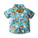 18M-6Y Toddler Boys Cartoon Print Short Sleeve Shirt Shorts Gentleman Suit  Boys Clothes   