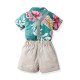 9M-6Y Toddler Boys Beach Sets Tropical Print Shirts & Shorts  Boys Clothing   